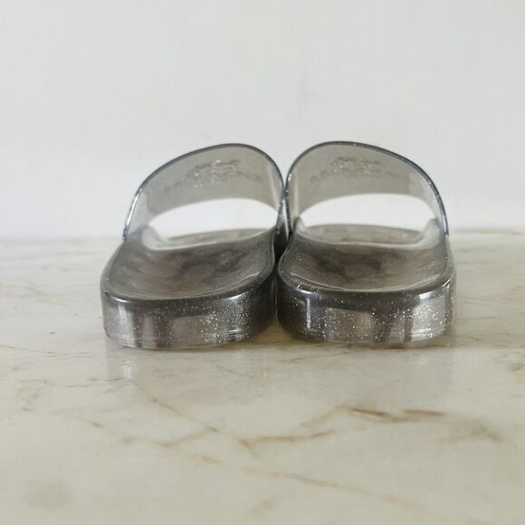 COACH Ulyssa Glitter Gray Logo Jelly Transparent Pool Slide Slippers - US 8 - Picture 6 of 7